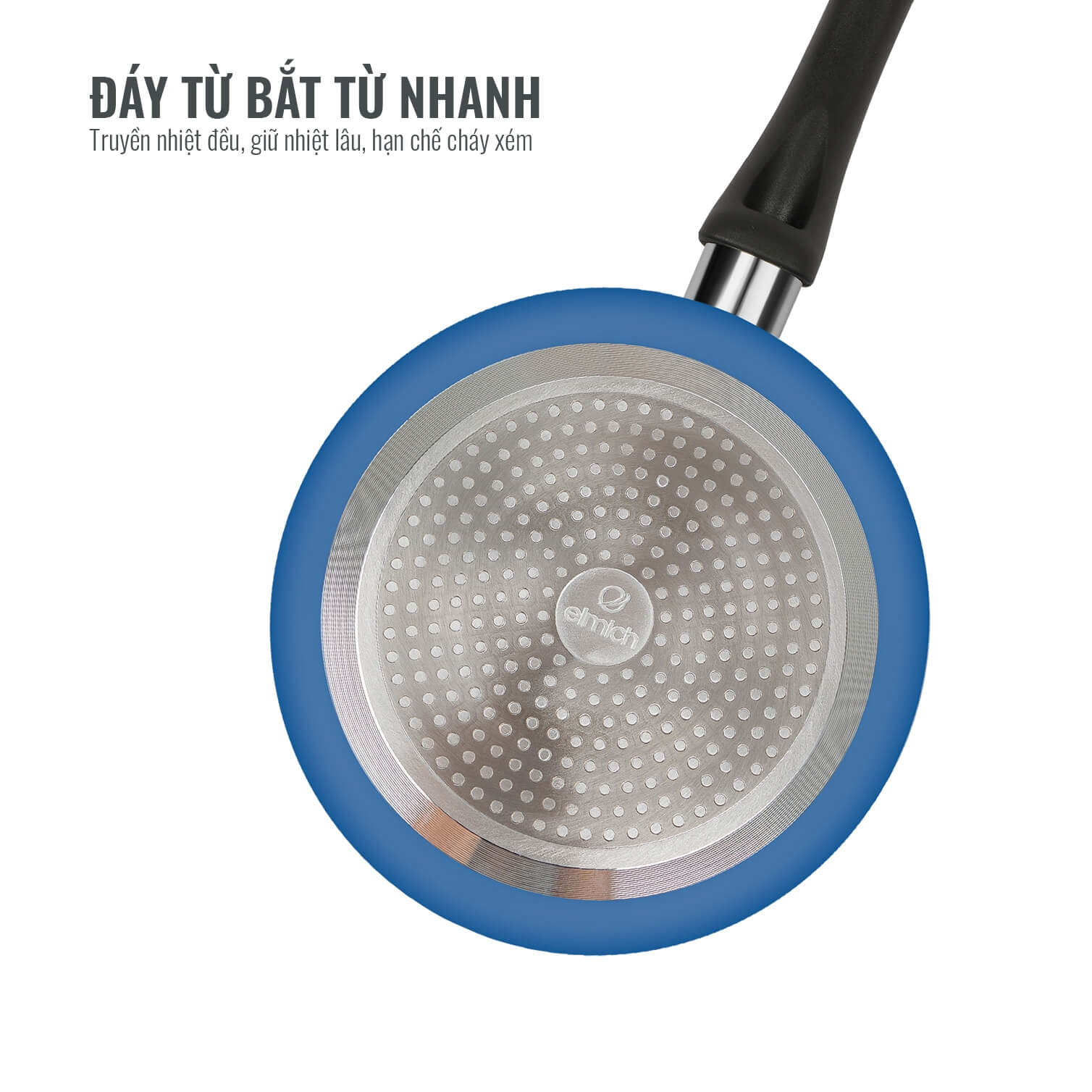 Chảo vân đá 28cm đáy từ Colosseum Elmich Y1 EL 3721,Hàng chính hãng, truyền nhiệt nhanh, chống dính an toàn - JoyMall