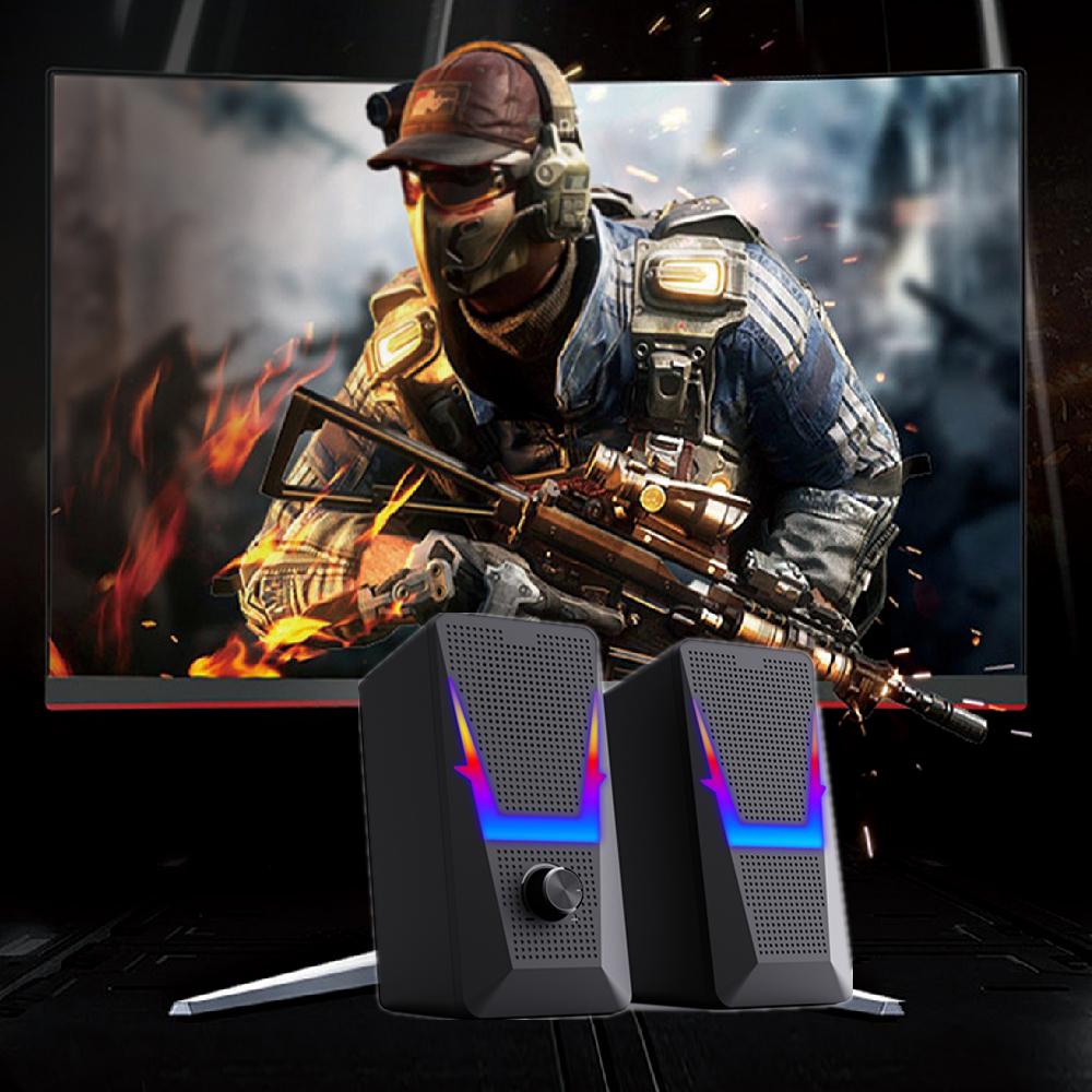 CO705 3.5mm Aux 2.0 Stereo Surround Music Loa chơi game thanh âm thanh cho máy tính máy tính để bàn loa loa màu: Đen