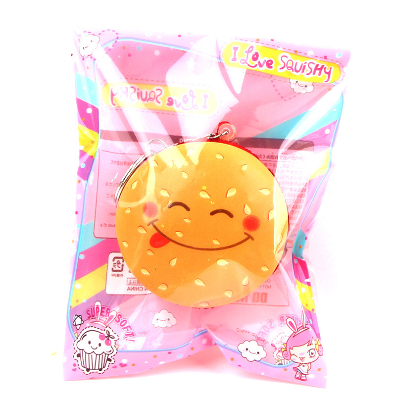 Squishy Bánh Burger Mini Có Móc Khóa Và Tặng Kèm Bao Bì