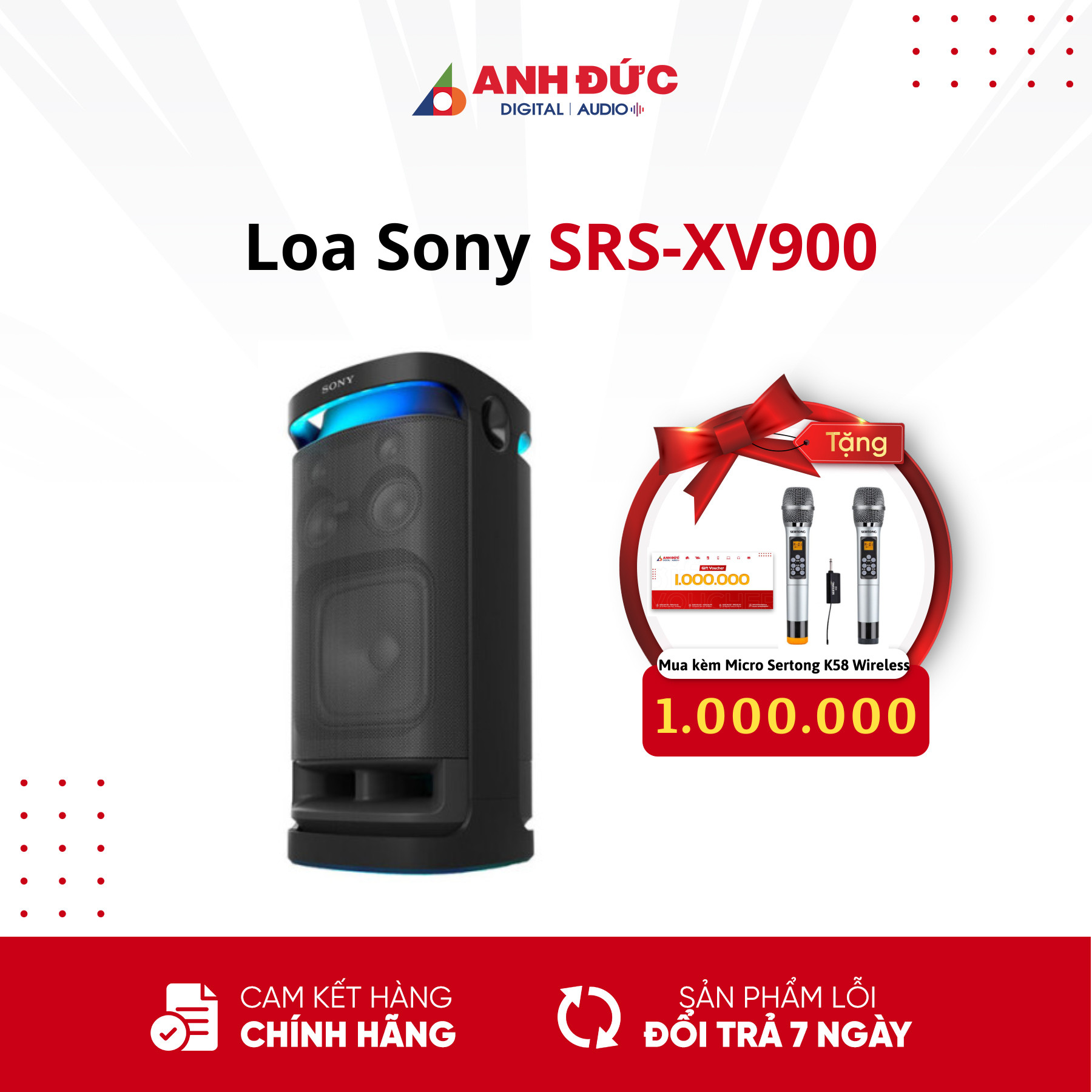 Loa Karaoke Bluetooth SONY SRS-XV900 - Hàng Chính Hãng