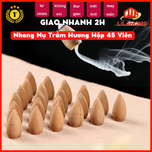 Nhang Nụ Trầm Hương Tự Nhiên Hộp 45 Viên - Hàng Nhập Khẩu