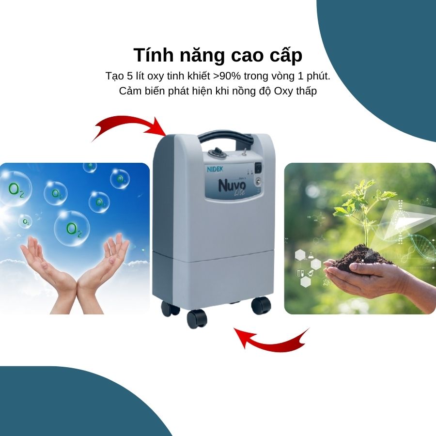 Máy tạo oxy 5 lít Nidek Nuvo Lite Mark 5