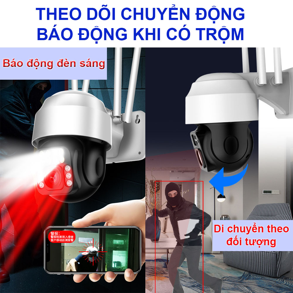 Camera Wifi Yoosee 5.0 Mpx Full HD, Dòng Ngoài Trời Xoay 360°,C12 Xem Đêm Có Màu-Đàm Thoại 2 Chiều-Phát Hiện Chuyển Động Chống Trộm-Hàng Nhập Khẩu