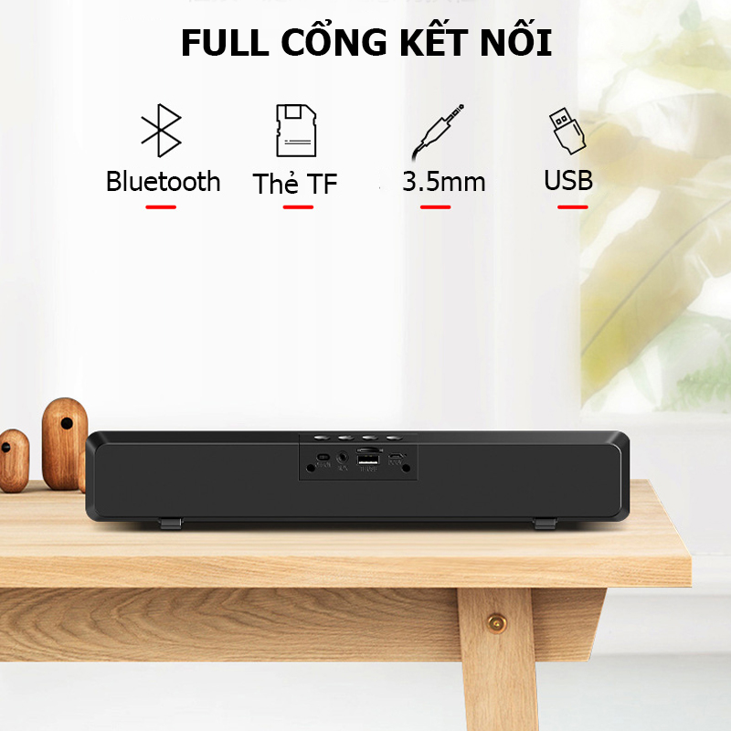 Loa Máy Vi Tính Bluetooth S13, Hỗ Trợ Bluetooth, USB, TF, Jack 3.5mm, Có Đèn Led Sáng 2 Cạnh, Pin Cực Khủng 2200mAh