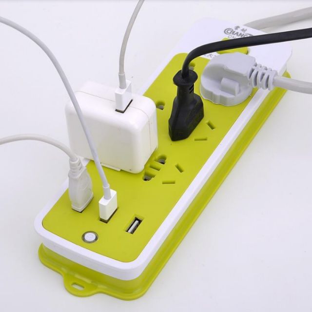 Thiết bị điện thông minh chống giật 6 lỗ cắm kèm cổng sạc USB 5V 2.4A,