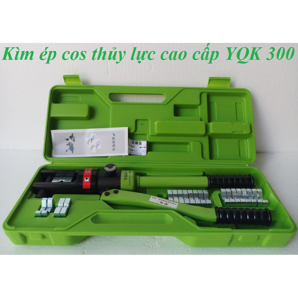 Kìm ép cos thủy lực cao cấp YQK-300 xanh lá cây