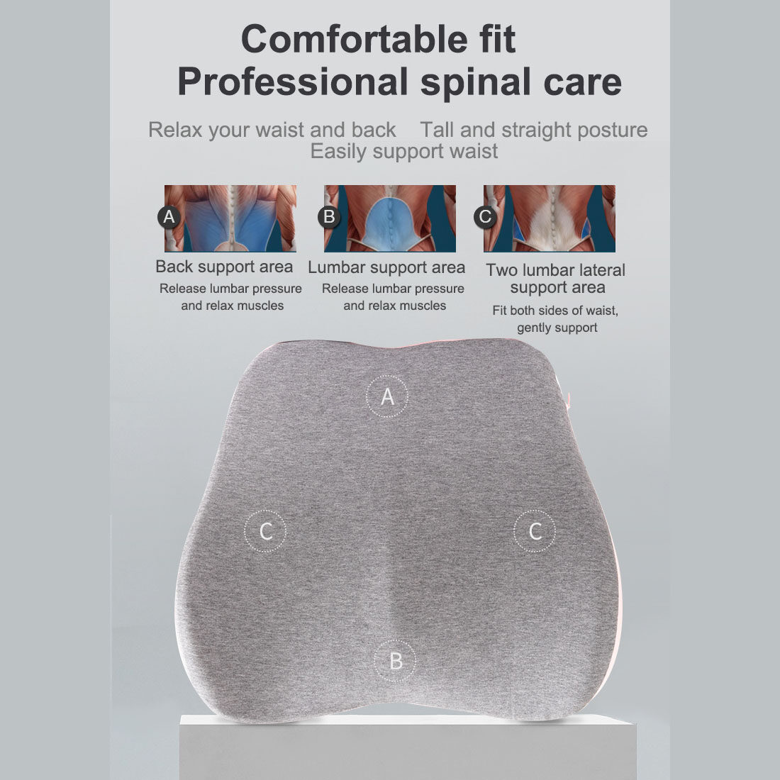 Đệm hỗ trợ thắt lưng, tựa ngồi văn phòng Memory Foam Lumbar Support Cushion