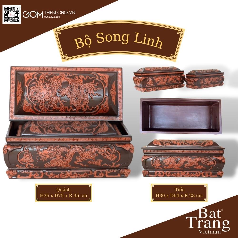 Tiểu Quách Bát Tràng Song Linh - Quách Tiểu Sành Cao Cấp - Đồ Thờ Cúng Bát Tràng  - Gốm Thiên Long