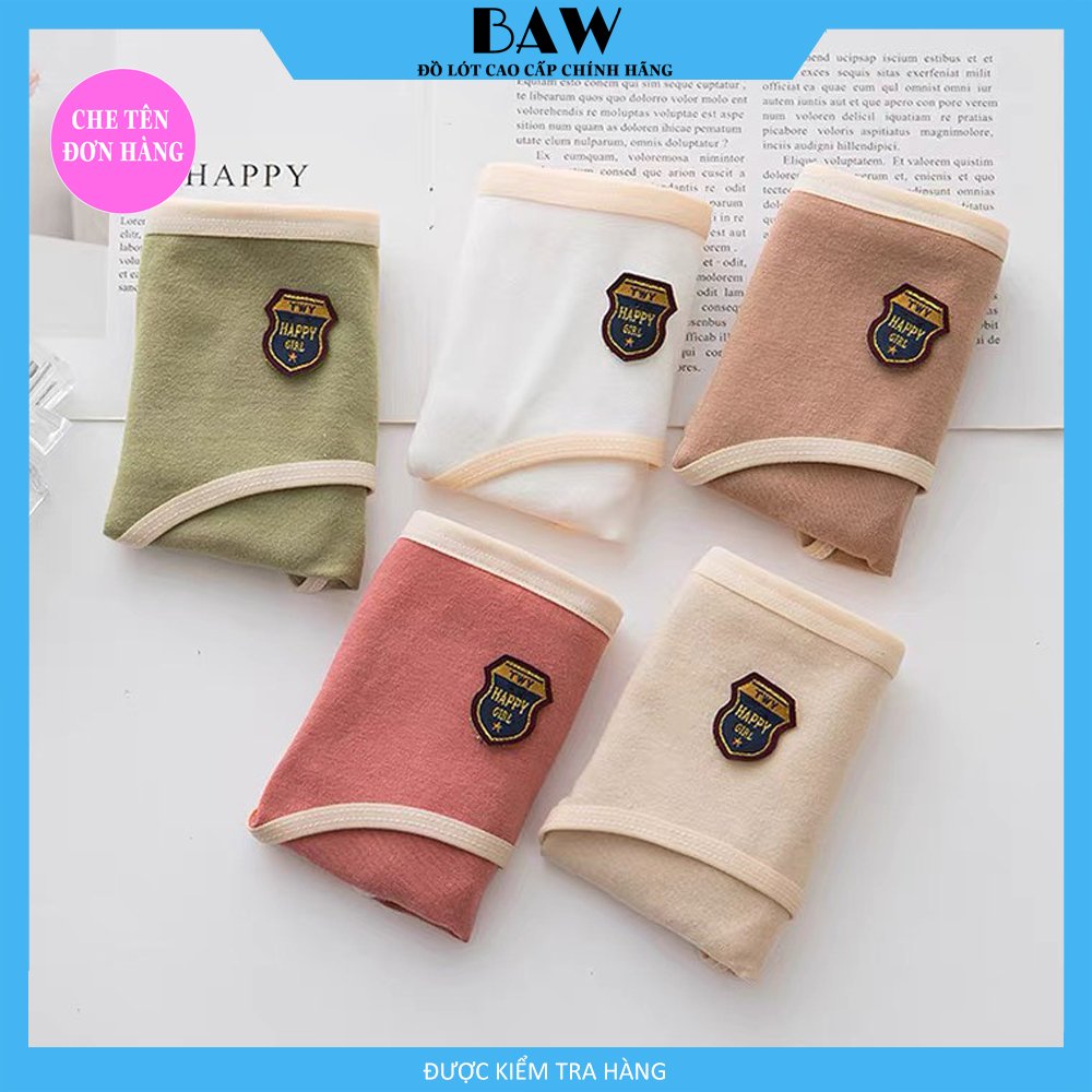 Bộ 5 Quần Lót Cotton dễ thương mềm mại tôn dáng, Hàng xuất nhập thương hiệu Baw mẫu QLN01