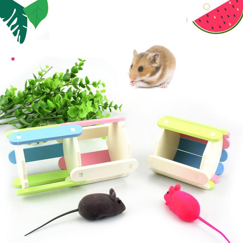 Wooden Hamster Tube Tunnel Toy Hideout Bed Nest House Tubes Chewing Toys