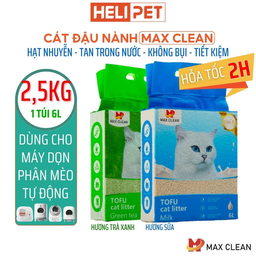 Cát Đậu Nành Max Clean Cát Vệ Sinh Cao Cấp Cho Mèo Siêu Vón Cục Không Bụi- HeLiPet