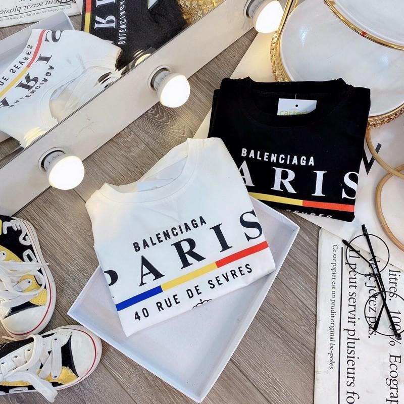 Áo Phông Cọc Tay Chất Liệu Cotton Bé Trai & Gái In Chữ PARIS - ZIN KID SHOP