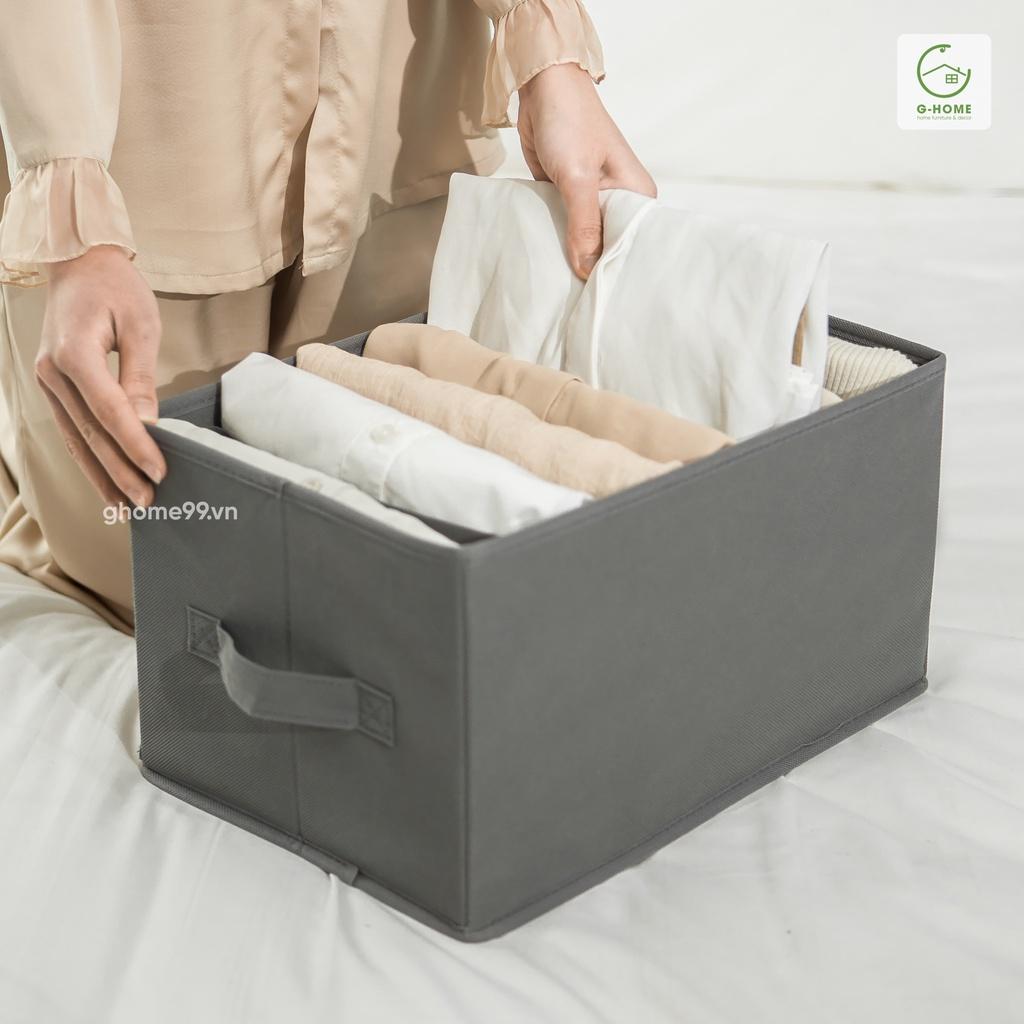 Thùng đựng đồ chia ngăn có nắp đậy, thùng vải đựng đồ thông minh đựng quần áo gọn gàng, ngăn nắp TV22M1