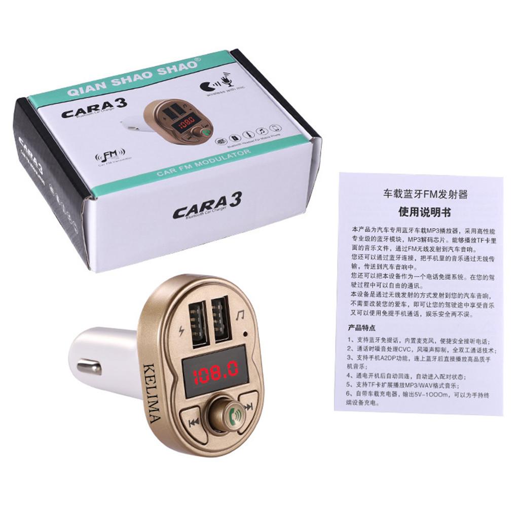 Car Wireless USB Bluetooth Stereo Audio Receiver Adapter Charger Black