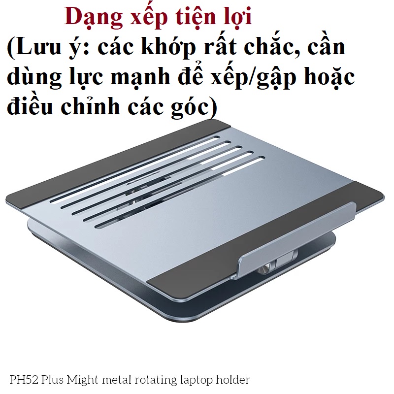 Giá đỡ dạng xếp hợp kim nhôm cao cấp cho laptop hoco PH52 PLUS _ Hàng chính hãng