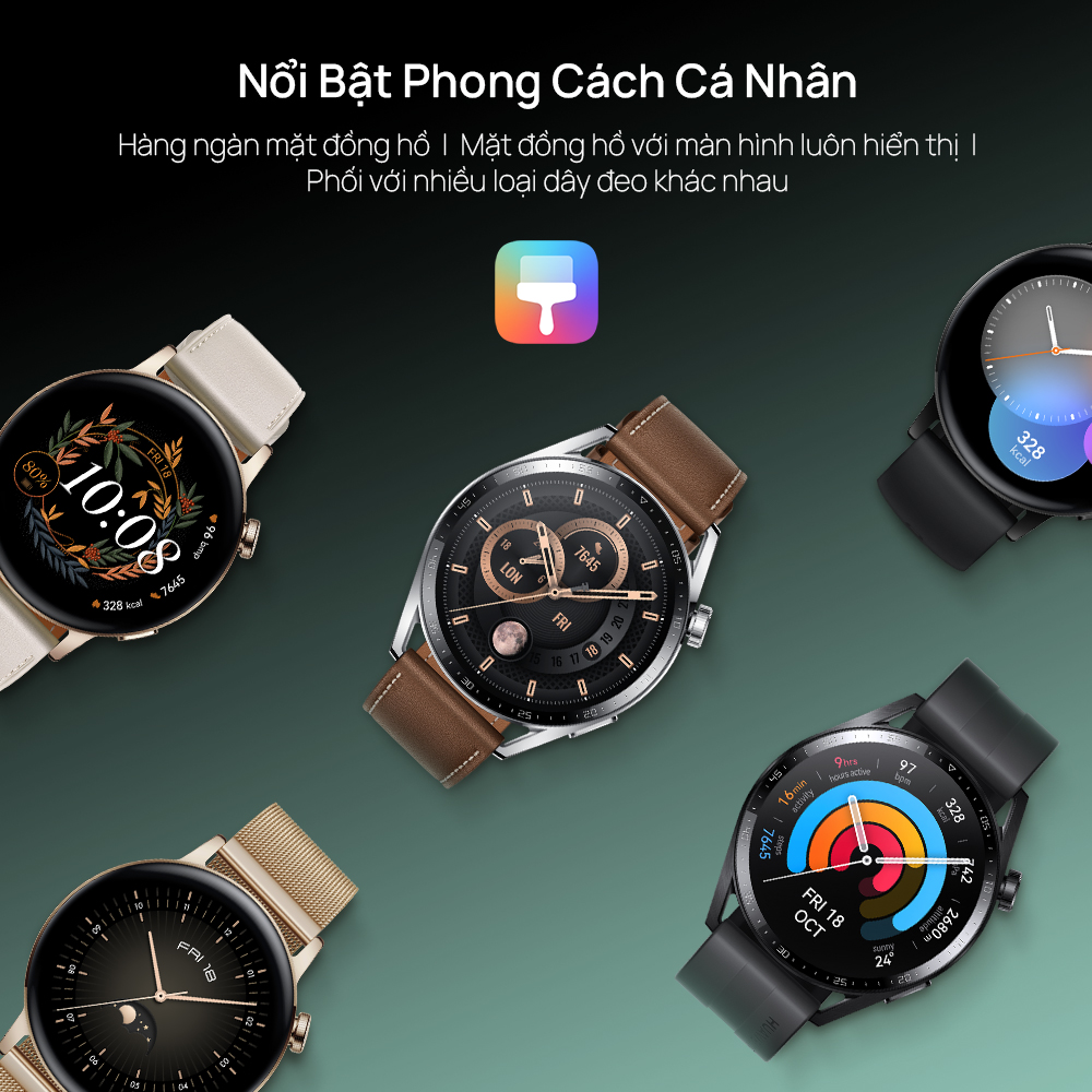 Đồng Hồ Thông Minh HUAWEI WATCH GT 3 46mm | Theo Dõi Spo2 Cả Ngày | Huấn Luyện Viên Chạy Bộ AI | Thời Lượng Sử Dụng Pin Dài | Hàng Chính Hãng