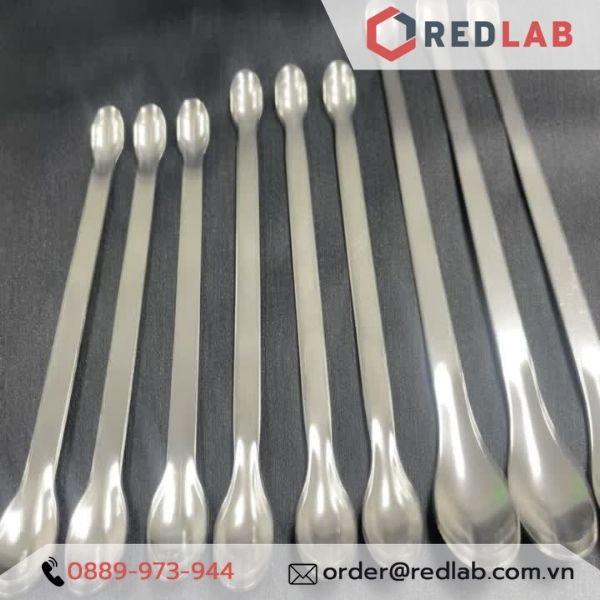 Muỗng múc / Thìa xúc hóa chất inox 2 đầu tròn 16, 18, 20, 22 cm ONELAB, dùng trong thí nghiệm, dược liệu, mỹ phẩm