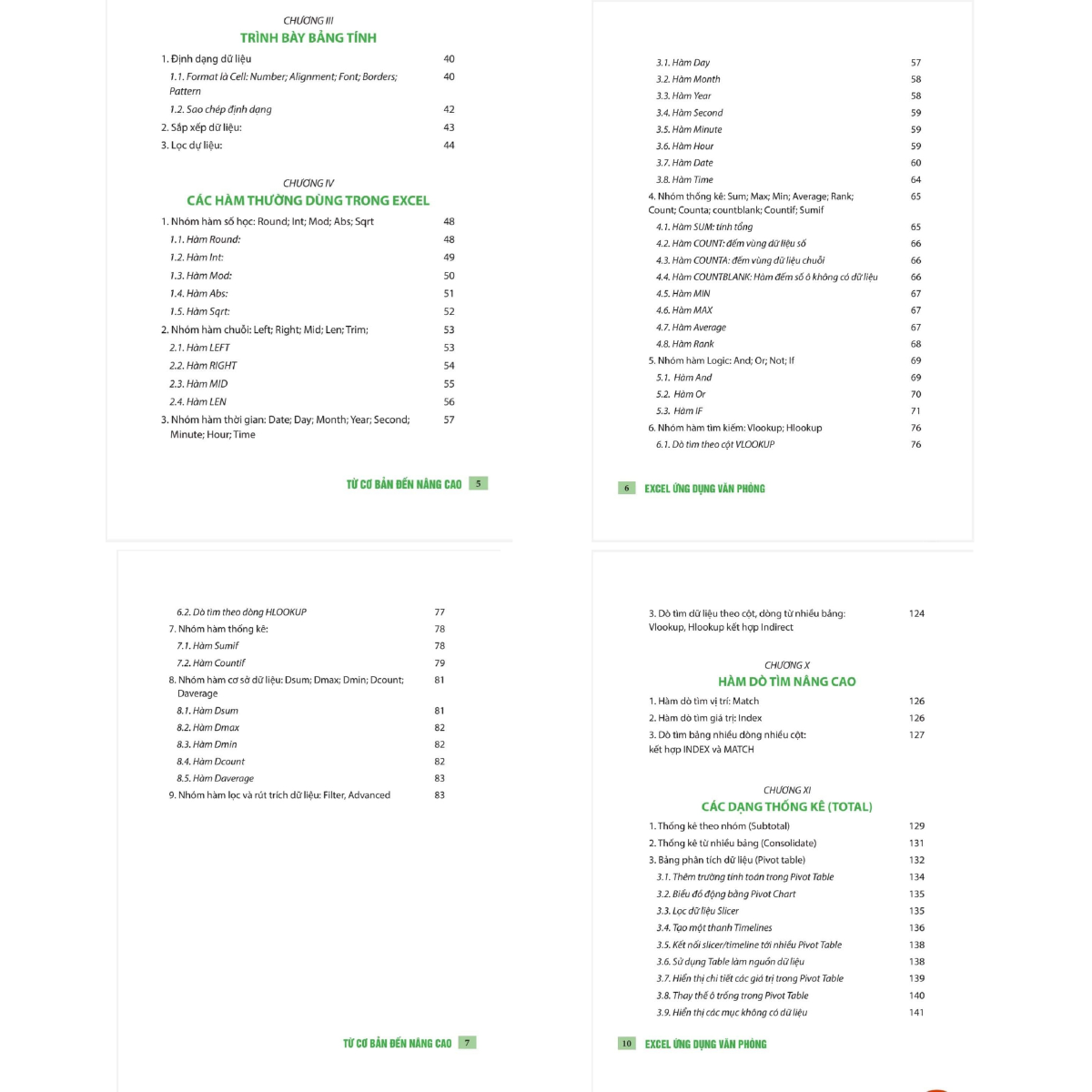 Combo 4 Sách Word -  Excel - Power Point - Power Query & Power Pivot ĐÀO TẠO TIN HỌC Ứng Dụng Văn Phòng Kèm Video Khóa Học