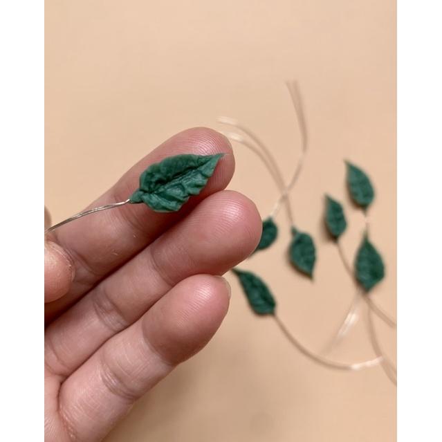 Mẫu Lá Làm Phụ Kiện Thời Trang Cài Tóc, Cài Áo, Hoa Tai Bằng Đất Sét Nhật Có Dây Kẽm