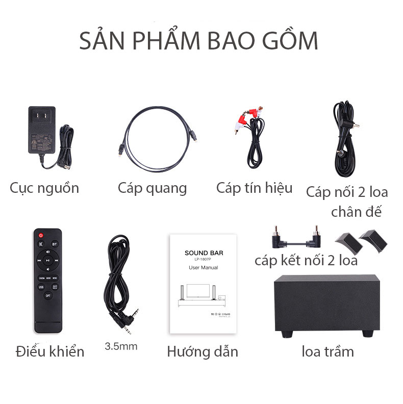 loa thanh âm thanh nổi 3D kết nối smart tivi  LP-1807P