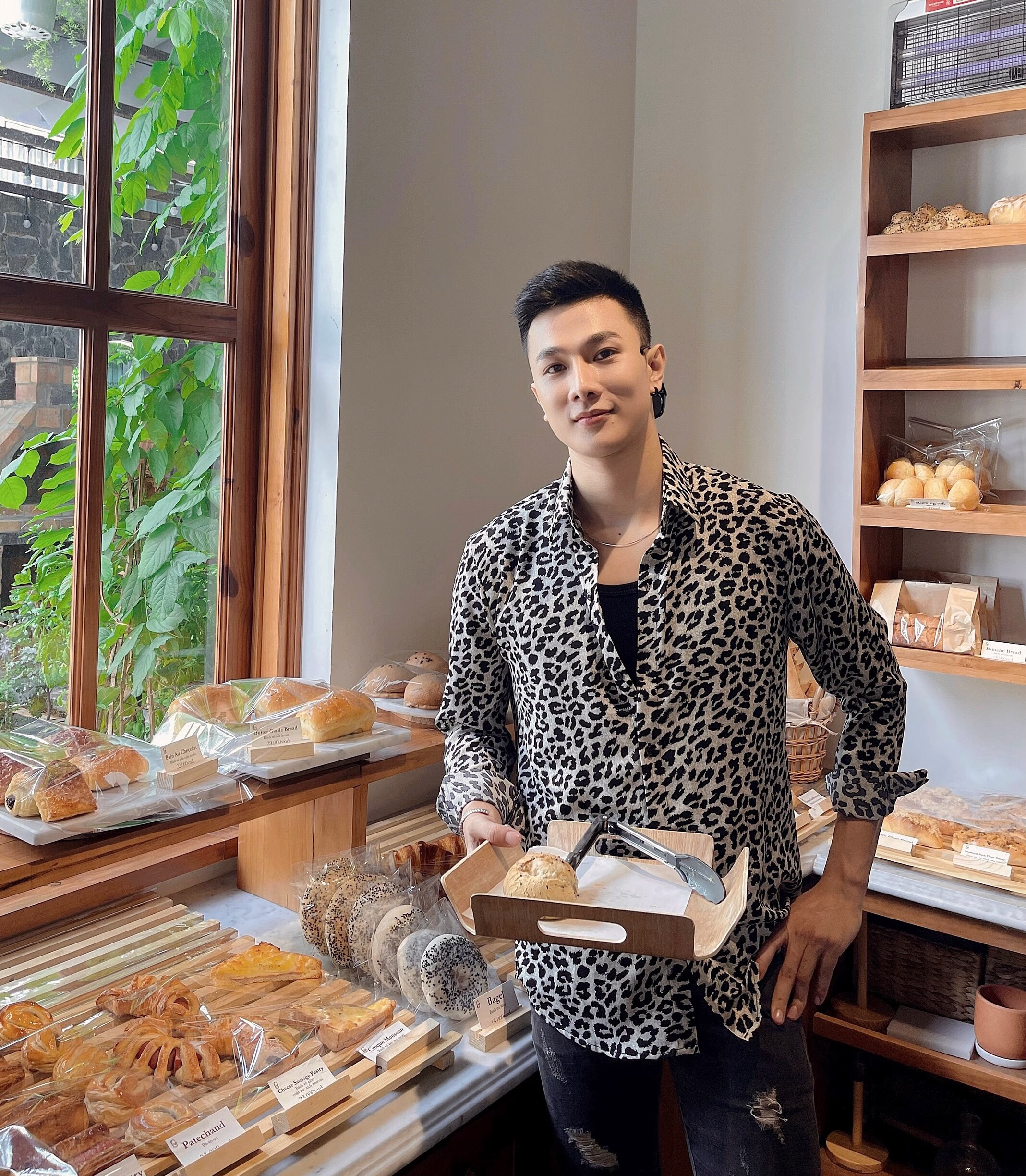 Áo sơ mi nam tay dài vải lụa cao cấp họa tiết S11