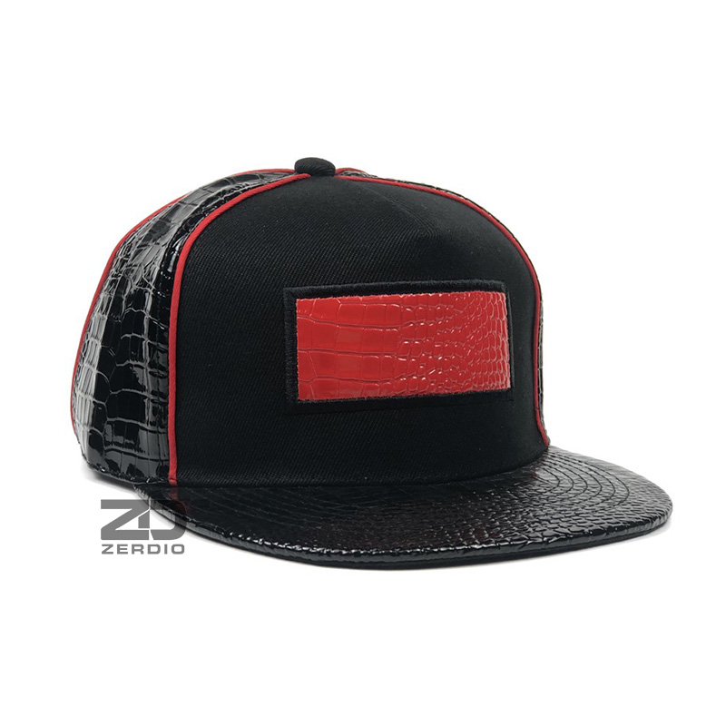 Mũ lưỡi trai hiphop, Mũ Snapback Da mã SN69 màu đen cao cấp