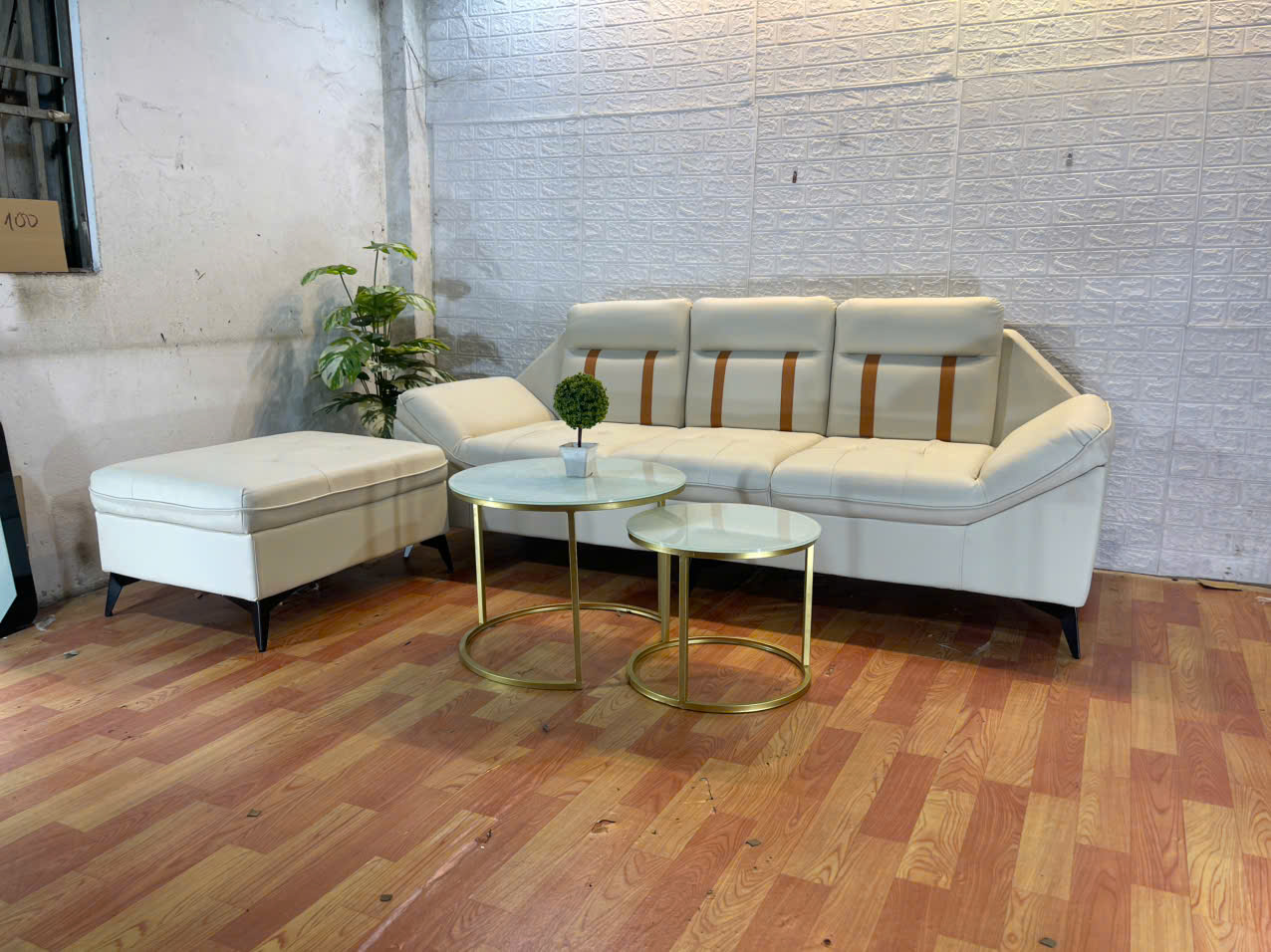 Sofa băng 2m kèm đôn nệm Juno sofa HLMCT màu lựa chọn kèm bàn như hình