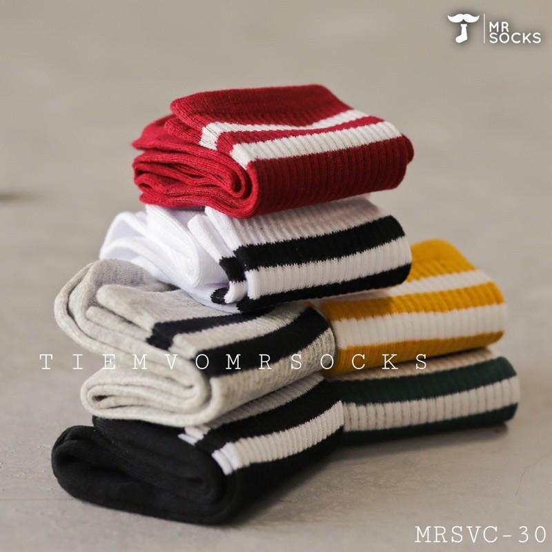 Vớ Tất Hai Sọc Gân Cao Hàn Quốc Cổ Dài cotton kháng khuẩn, hàng loại 1 bao đổi trả dành cho cả nam và nữ