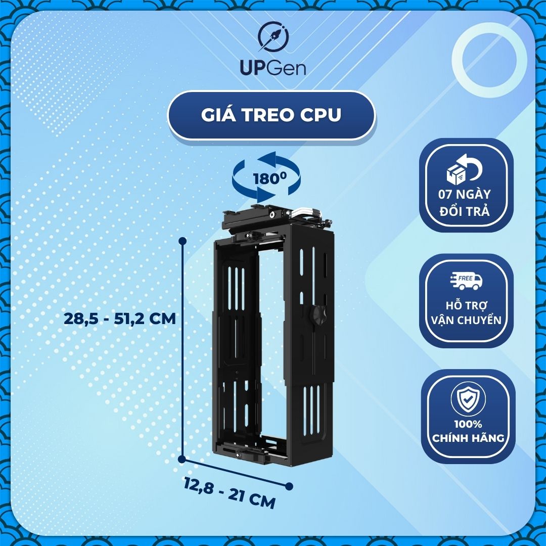 Kệ Treo CPU Gắn Bàn, Giá treo CPU UPGEN Thế Hệ Mới Xoay 180 Độ, Tải Trọng 15kg, Điều Chỉnh Đa Chiều