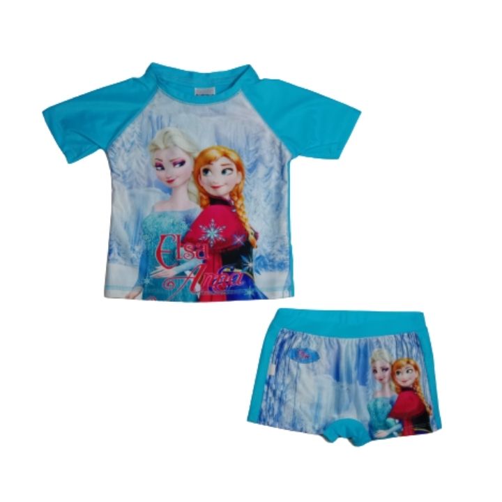 Đồ bơi bé gái hình Elsa Frozen từ 10-39kg - vải thun co giãn tốt - Kiến Lửa