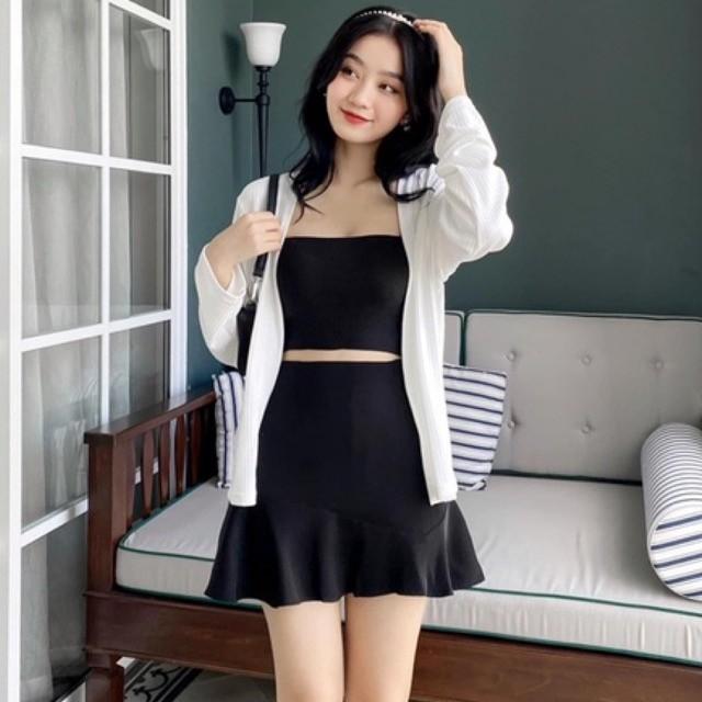 Chân váy nữ thời trang kiểu dáng váy xòe trẻ trung khóa lưng dễ mặc