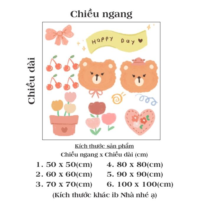 Hình dán gấu cherry dễ thương aesthetic trang trí gương, kính cửa hàng cute 12