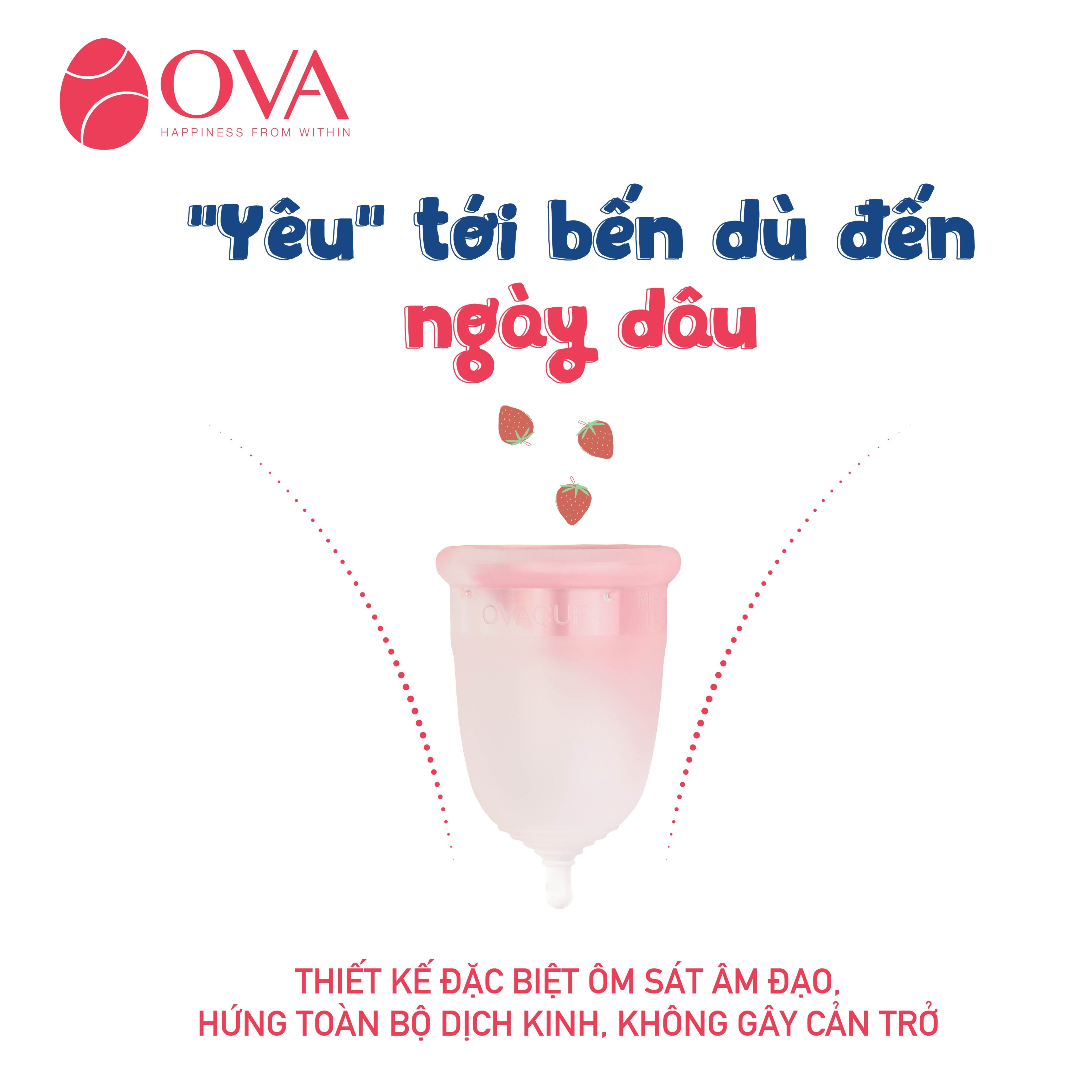 Cốc Nguyệt San Ovacup - Hồng Nhạt (Size S)