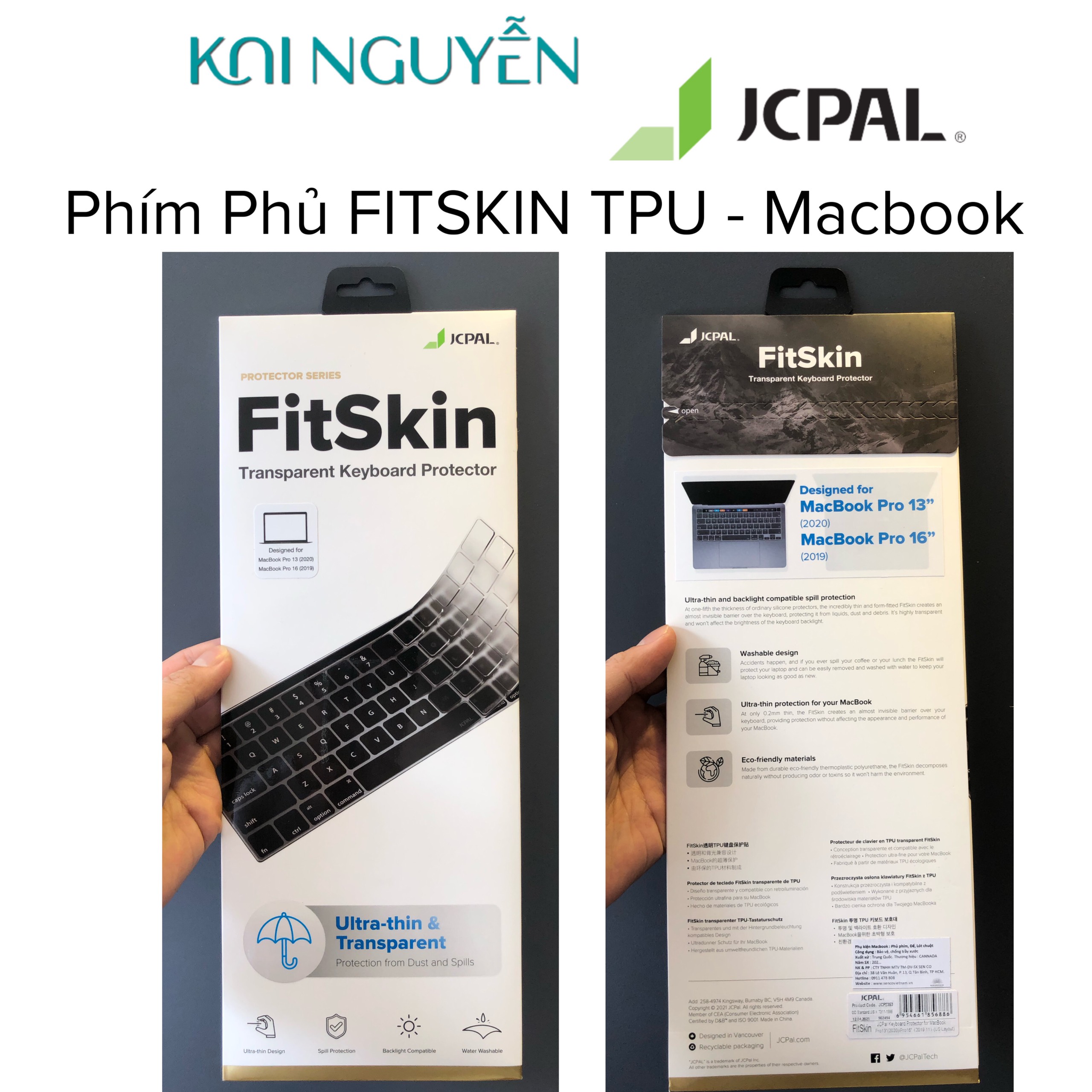 Phủ Phím JCPAL TPU Trong dành cho Macbook Pro/MacBook Air Series- Hàng Chính Hãng