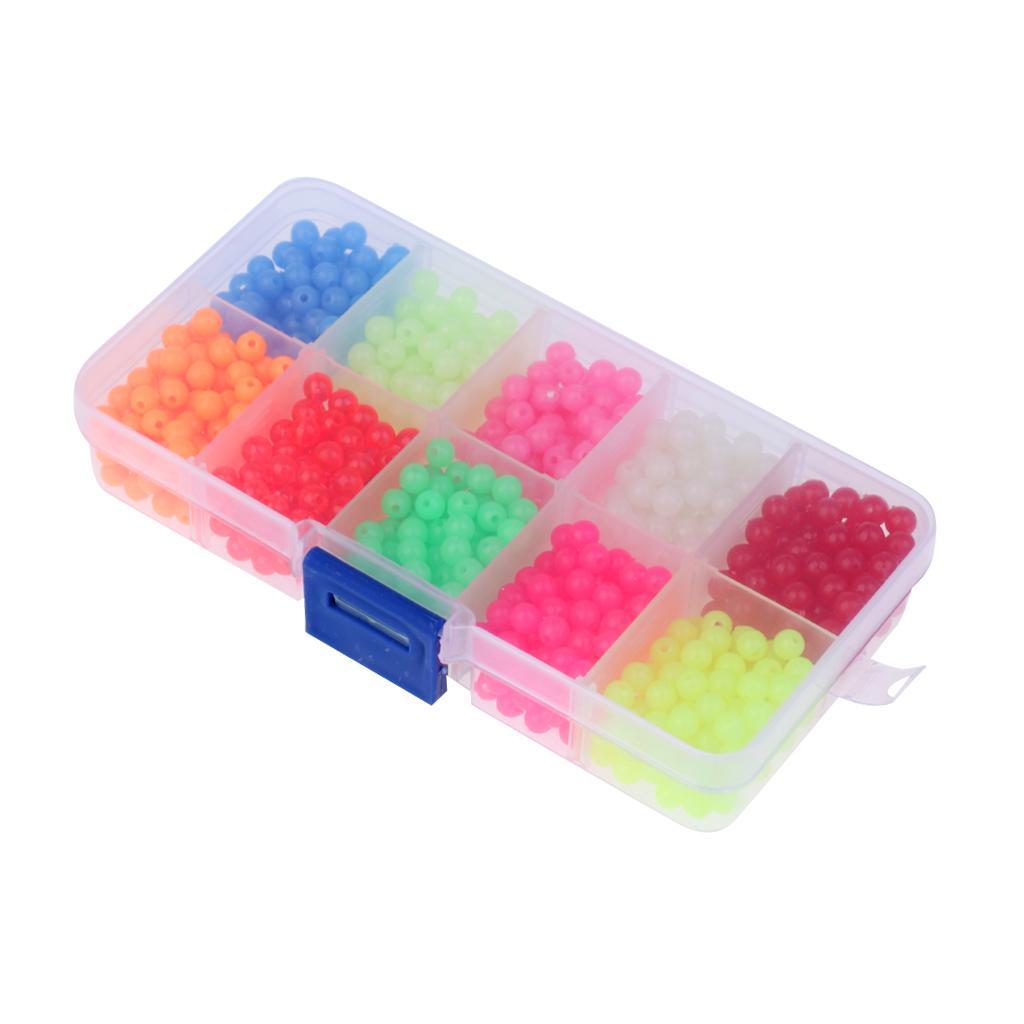 1 Box of Plastic Luminous Round Beads Fishing Lures Fishing Bead Fishing Beads Kit Fishing Tackle Tools Eggs Hard Fishing Beads