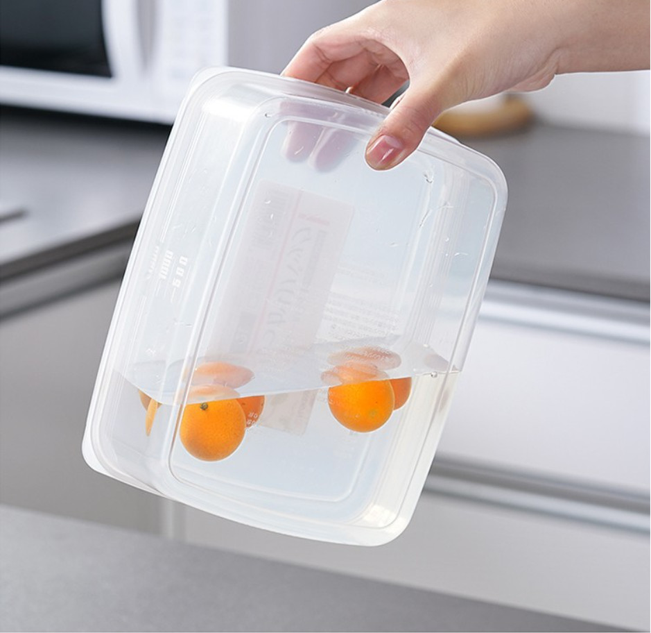 Combo 02 Hộp nhựa Nakaya 3L bảo quản thức ăn trong tủ lạnh, có nắp mềm - Hàng nội địa Nhật Bản