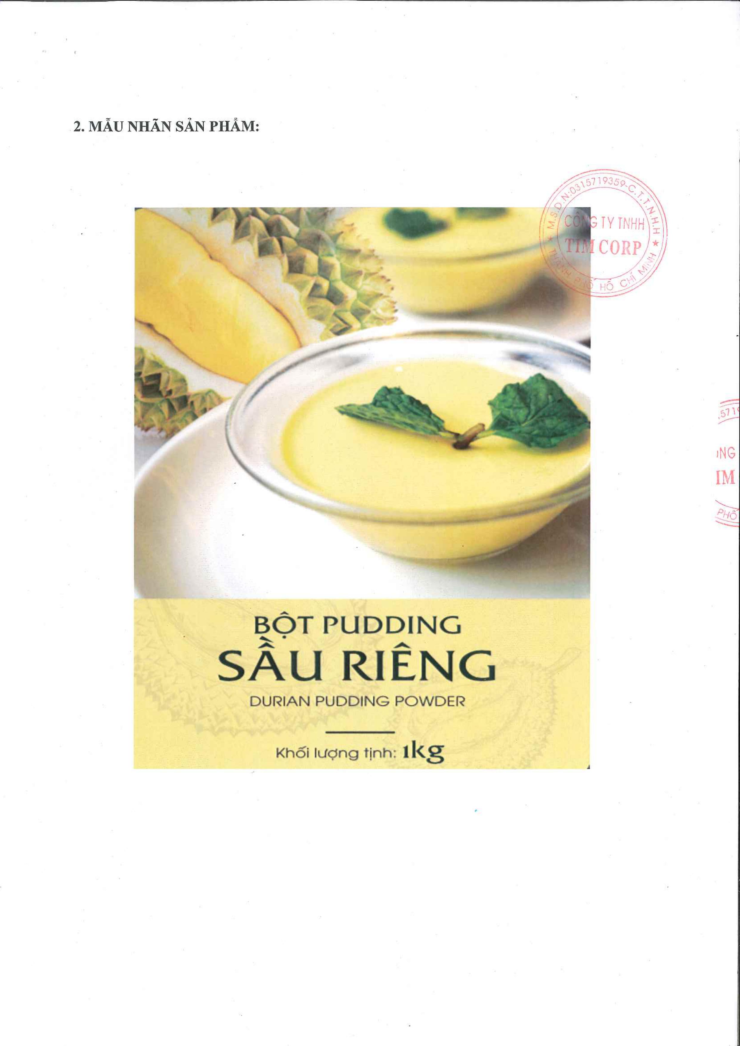 Pudding sầu riêng Déli