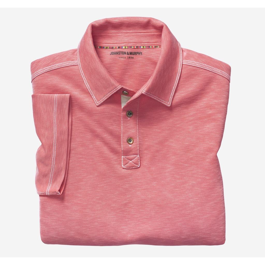 Áo polo nam cộc tay JohnSton &amp; Murphy Vintage Slub Polo Coral hàng xuất Mỹ - Châu Âu - Úc