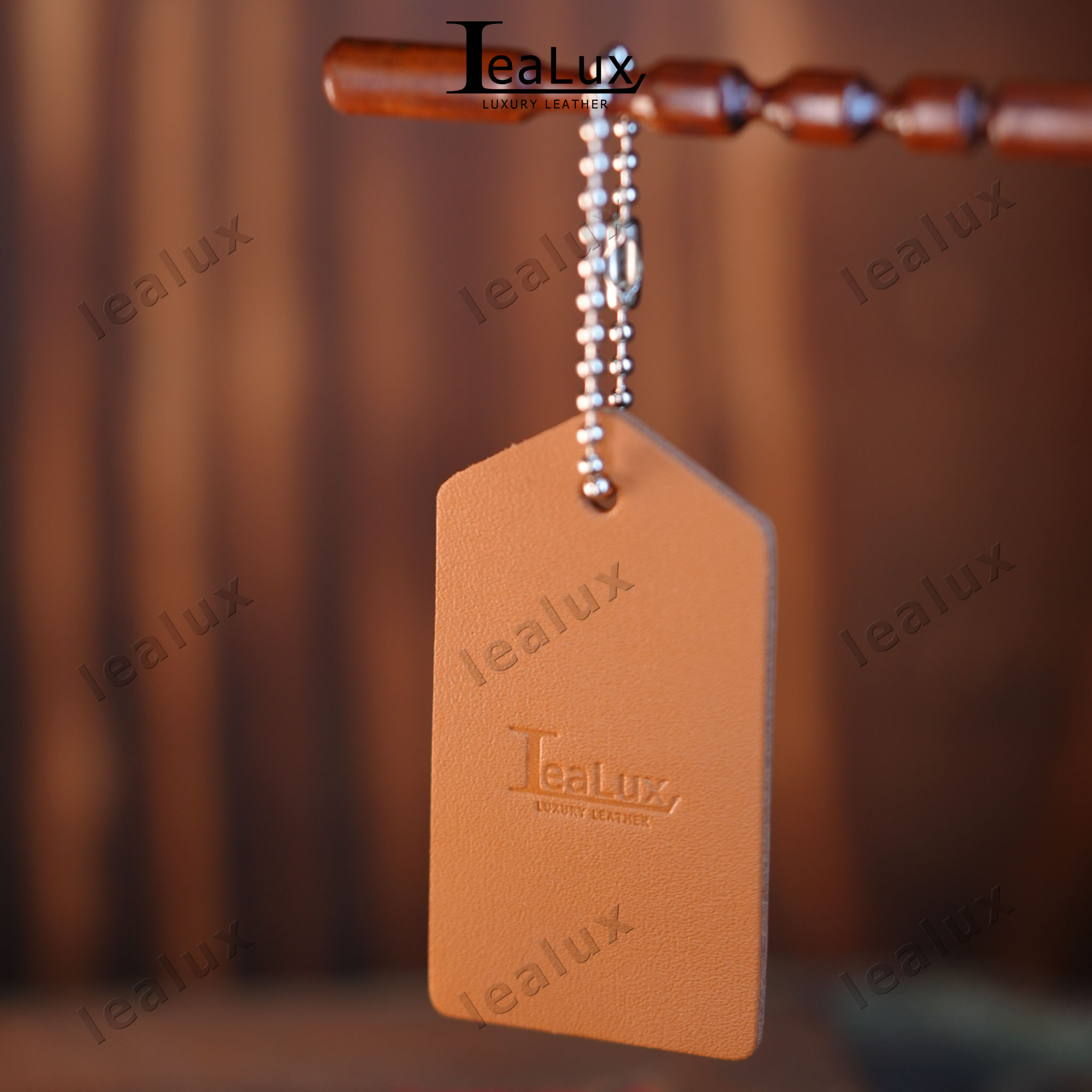 Móc Khoá Tag Da Thật LEALUX Keychain Tag