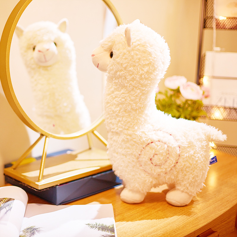 Gấu bông lạc đà alpaca dễ thương 2 màu hồng trắng kích thước từ 26-56cm