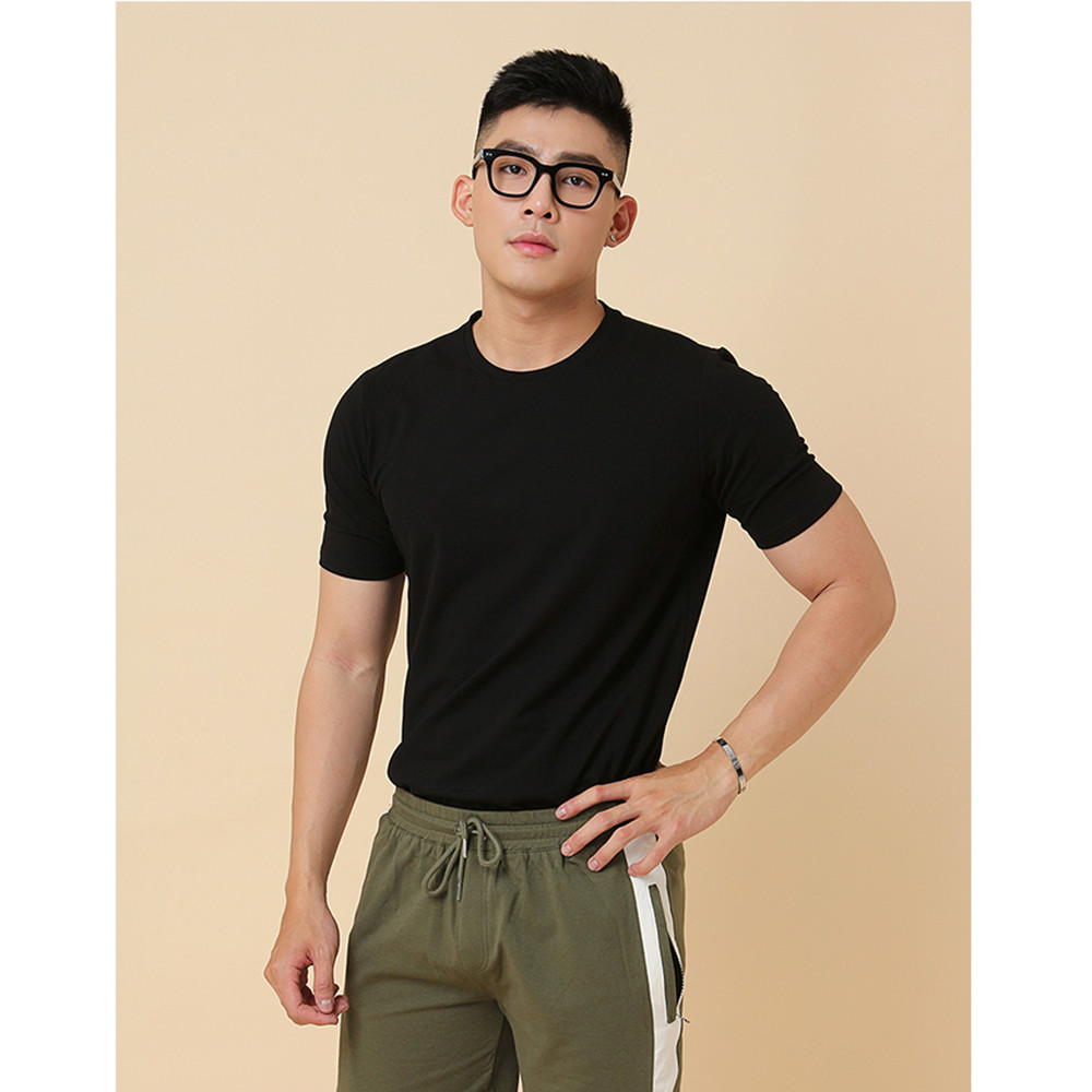 Áo Thun Nam Nữ Unisex Tay Ngắn thiết kế hình trơn màu Đen basic tay ngắn thoáng mát Co dãn thấm hút mồ hôi tốt