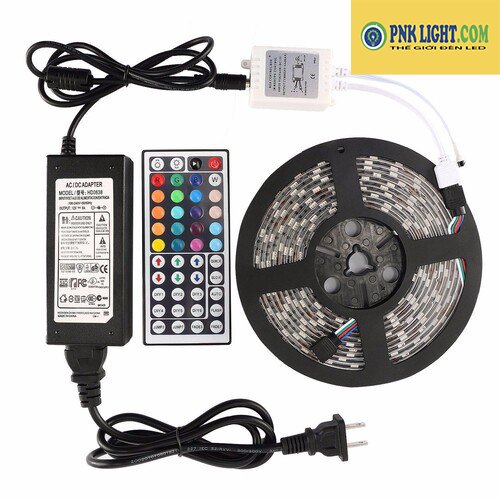 Cuộn đèn led dây 5050 12V ĐỦ MÀU, RGB bộ 5 mét có keo dán