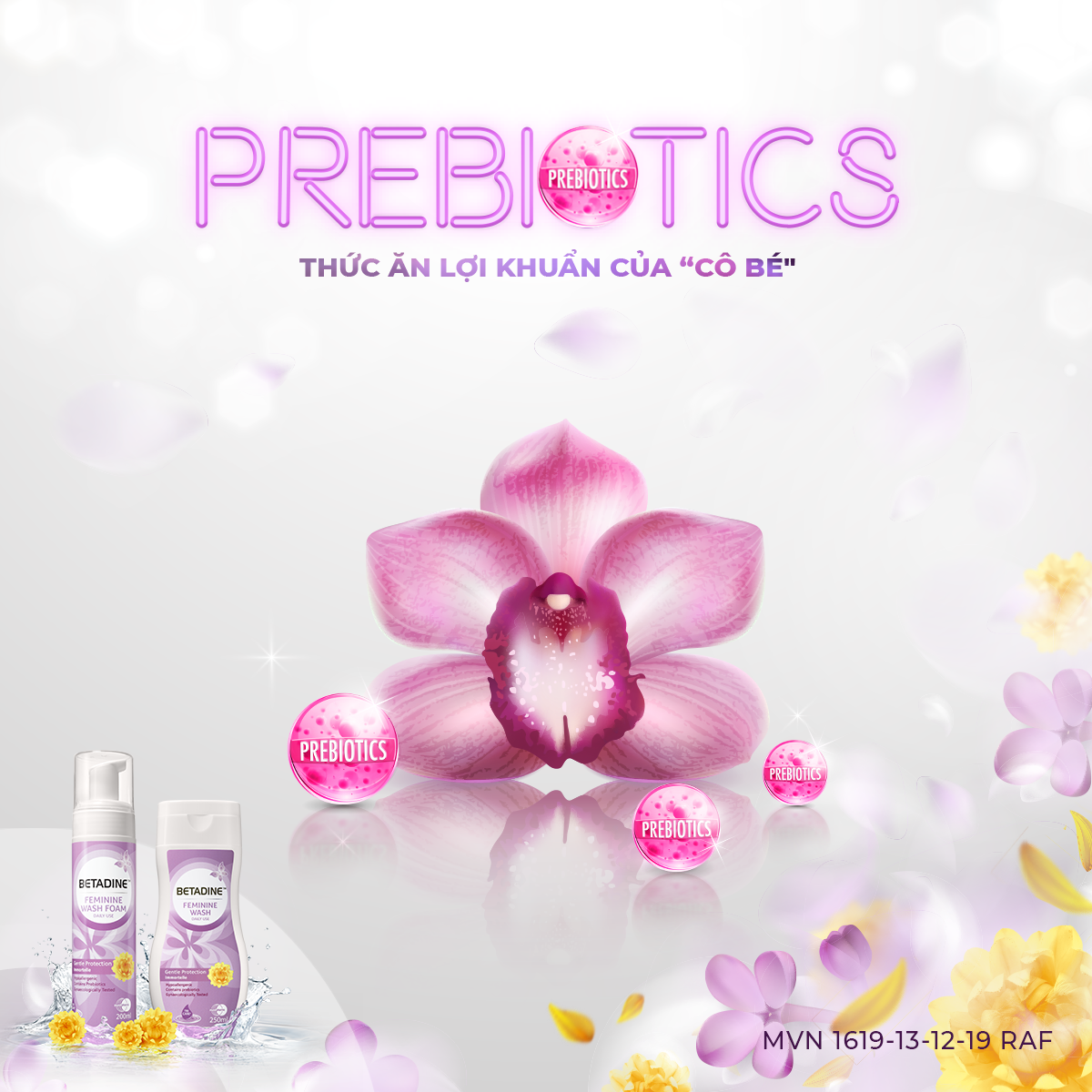 Bộ chăm sóc cá nhân dung dịch vệ sinh phụ nữ Betadine Gentle Protection Immortelle &amp; Foam Gentle Protection Immortelle