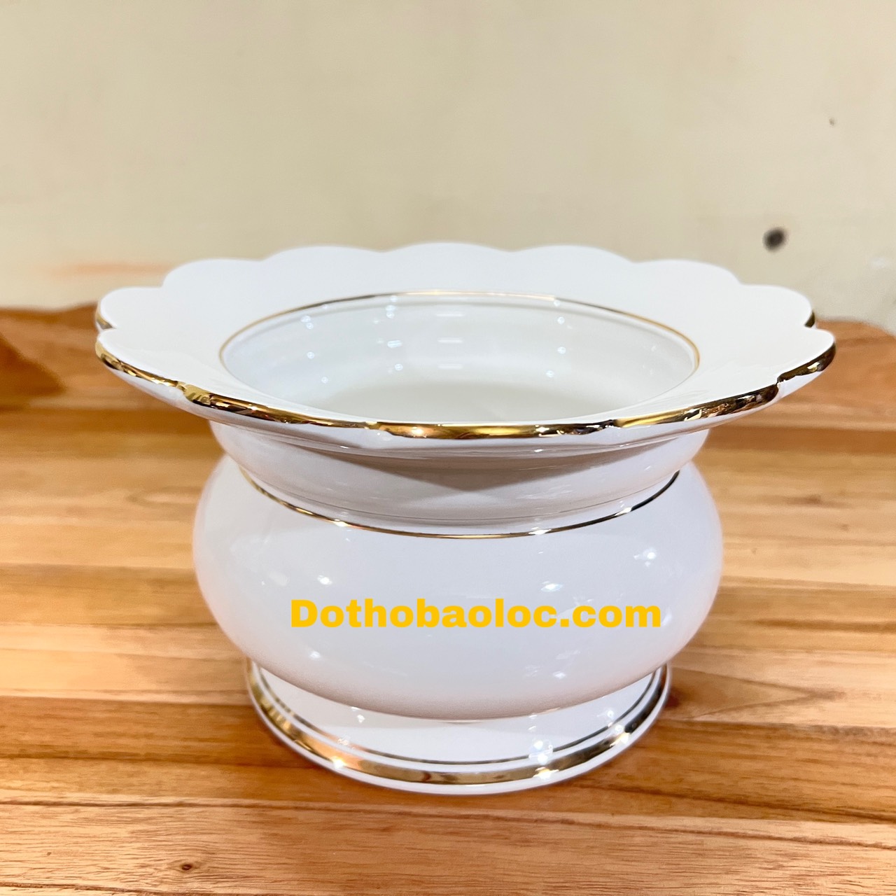 Bát nhang chắn tàn sứ họa tiết đá hoa cương cao 13cm x đường kính 23cm