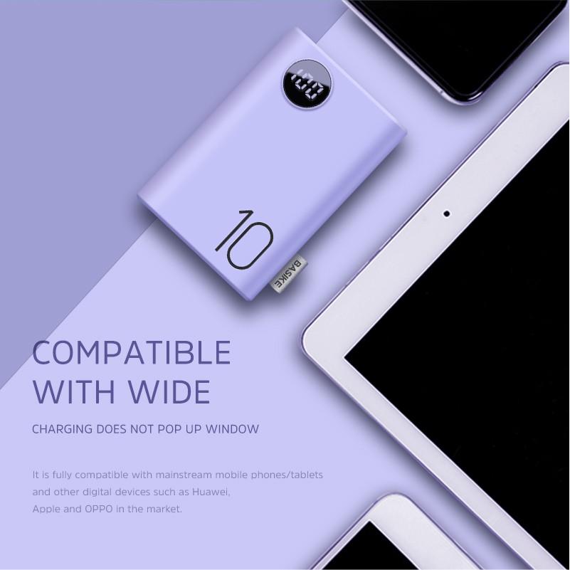 Sạc Dự Phòng BASIKE 10000mAh Màu Macaron Cao Cấp cho iPhone Và Android PF23-Hàng chính hãng