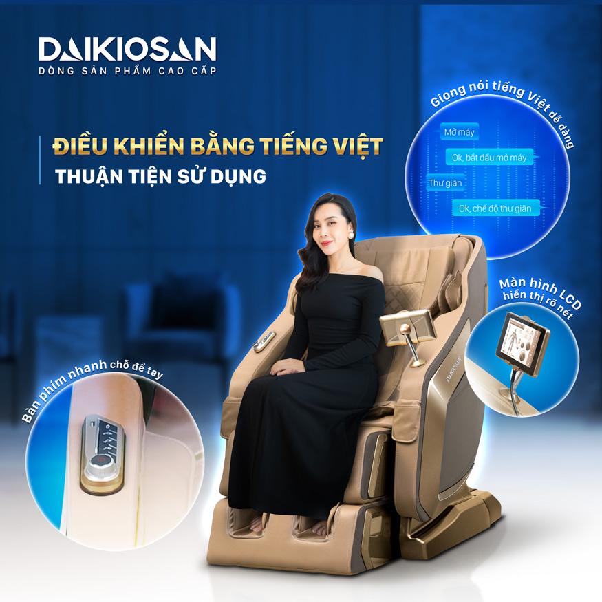 Ghế Massage Toàn Thân Daikiosan DVGM-20001 Chế Độ Không Trọng Lực, Công Nghệ AI, Scan Cơ Thể, 3D Massage