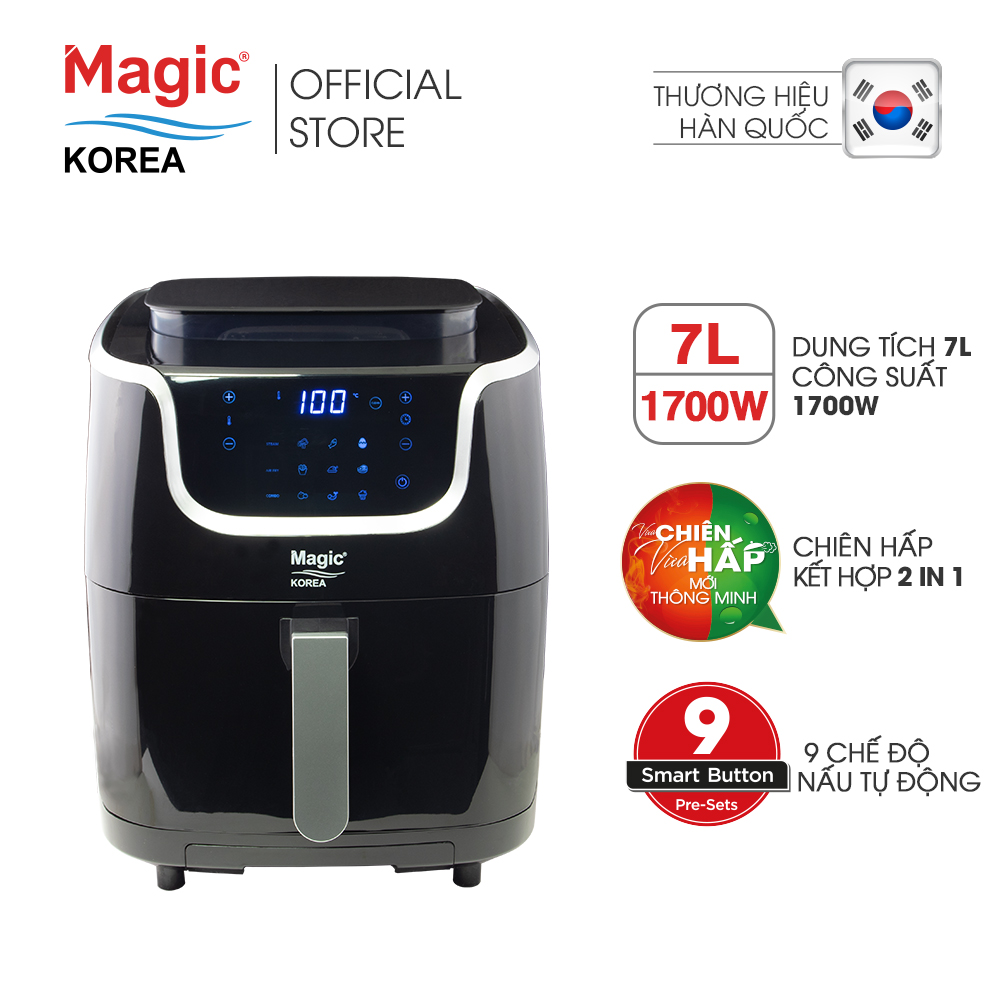 Nồi chiên không dầu kết hợp hấp Magic Korea A700 7L - Hàng chính hãng