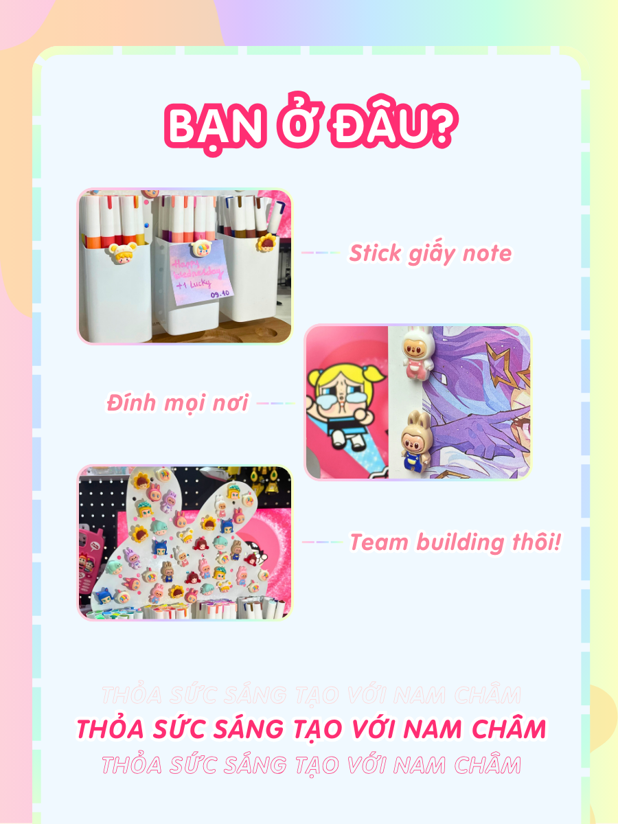 Nam châm siêu mạnh hít tủ lạnh Dola Home Baby khóc, hộp mù blind box, đính thời khóa biểu, sticker, giấy note, decor phòng ngủ