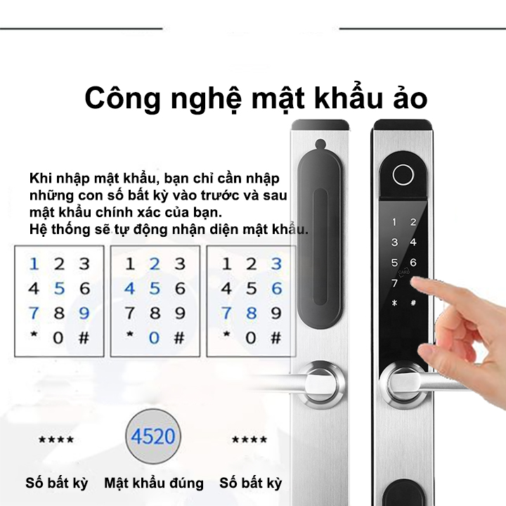 Khóa cửa nhôm thông minh Gigasun A02S - Cảnh báo đột nhập