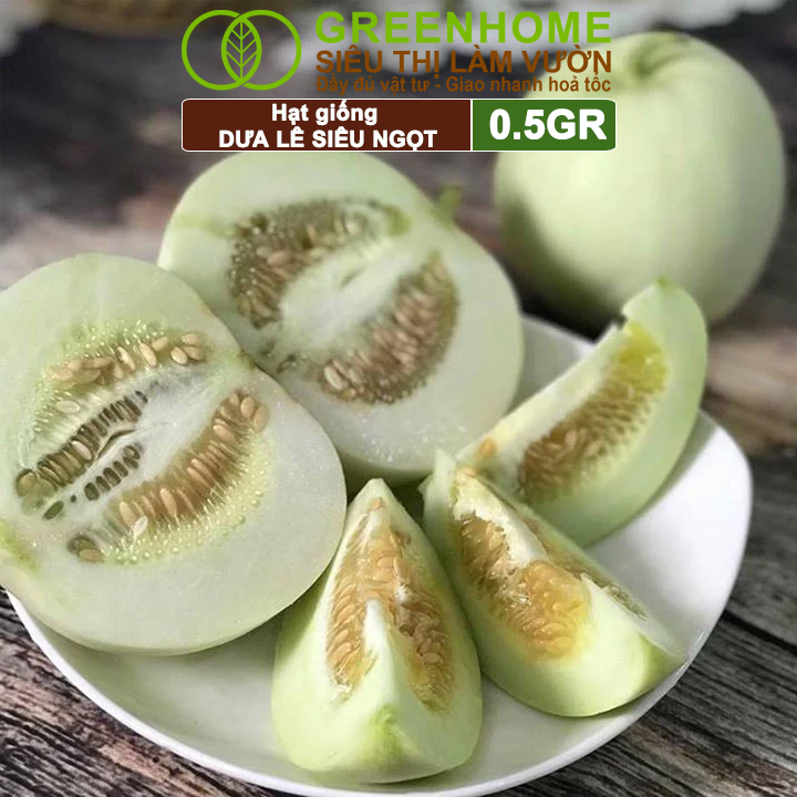 Hạt Giống Dưa Lê Popoca Siêu Ngọt, Greenhome, Gói 0.5GR, Dễ Trồng Quanh Năm, Nảy Mầm Cao, T25